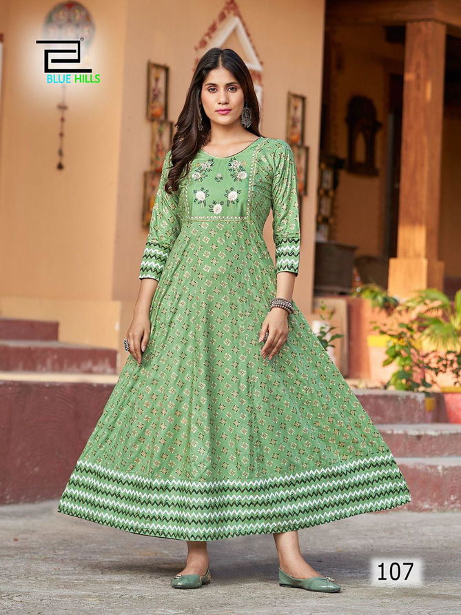 Blue Hills Sandwich Fancy Wear Wholesale Anarkali Kurti Collection